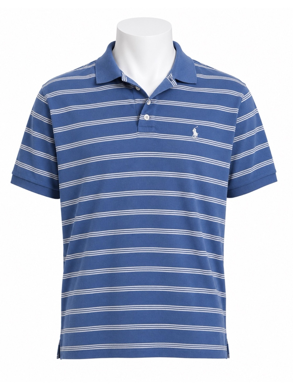 Size L Polo Ralph‎ Lauren Men’s Blue White Stripe Short Sleeve Polo Shirt
